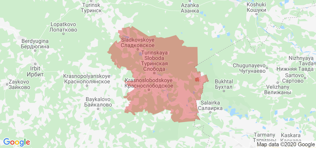 Изображение Слободо-Туринского района Свердловской области на карте