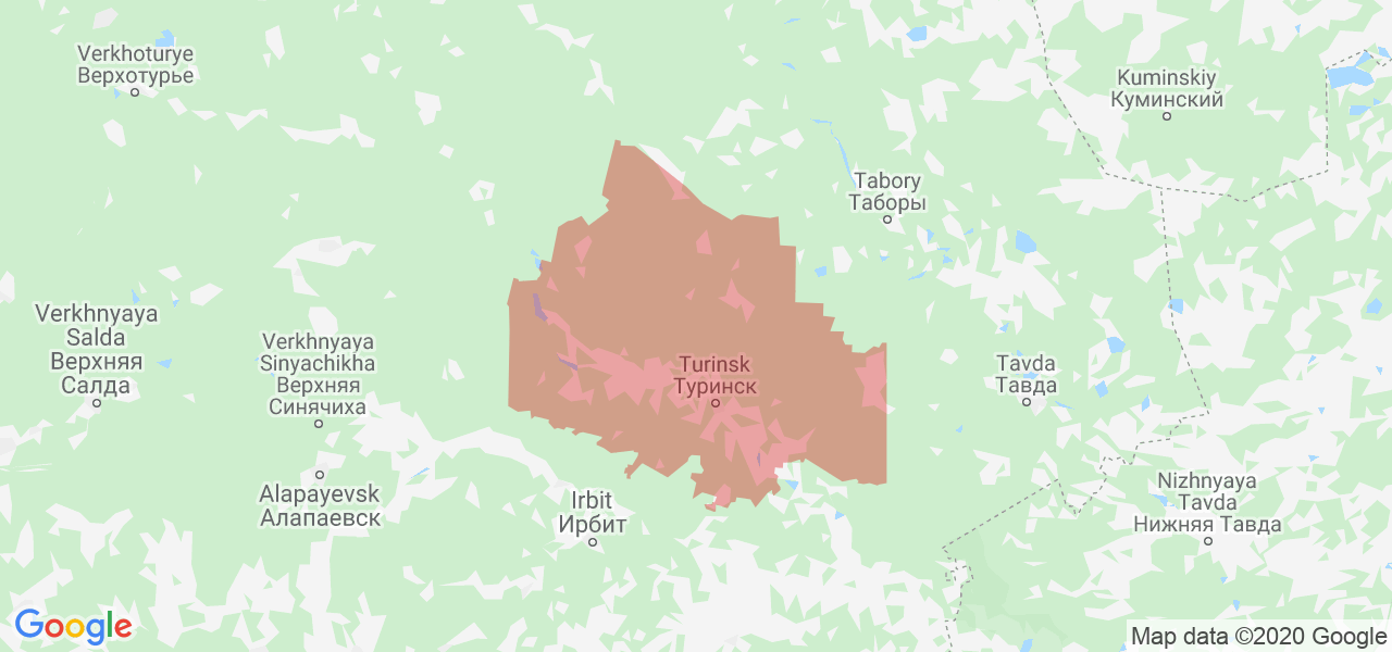 Изображение Туринского района Свердловской области на карте