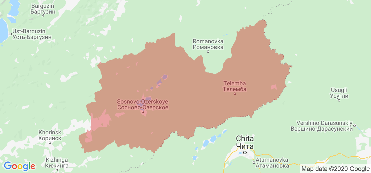 Изображение Еравнинского района Республики Бурятия на карте