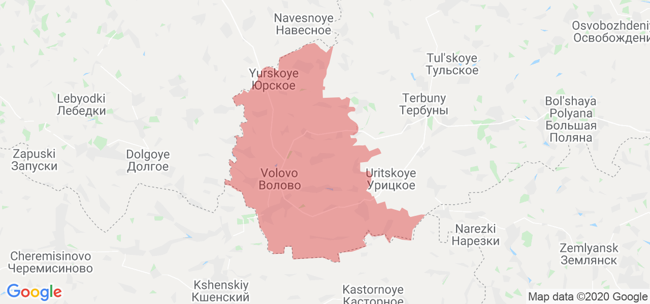 Изображение Воловского района Липецкой области на карте