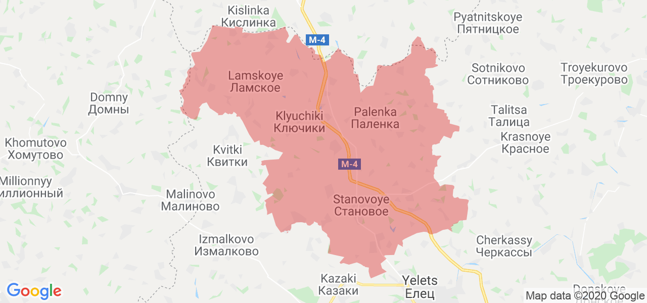 Изображение Становлянского района Липецкой области на карте
