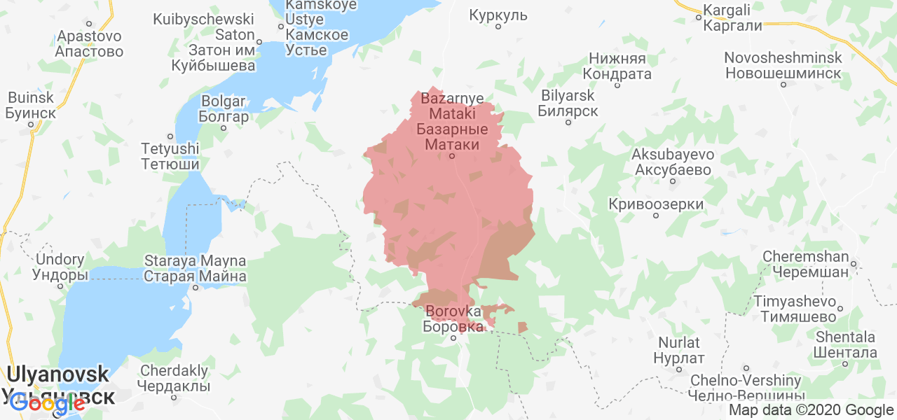 Изображение Алькеевского района Республики Татарстан на карте