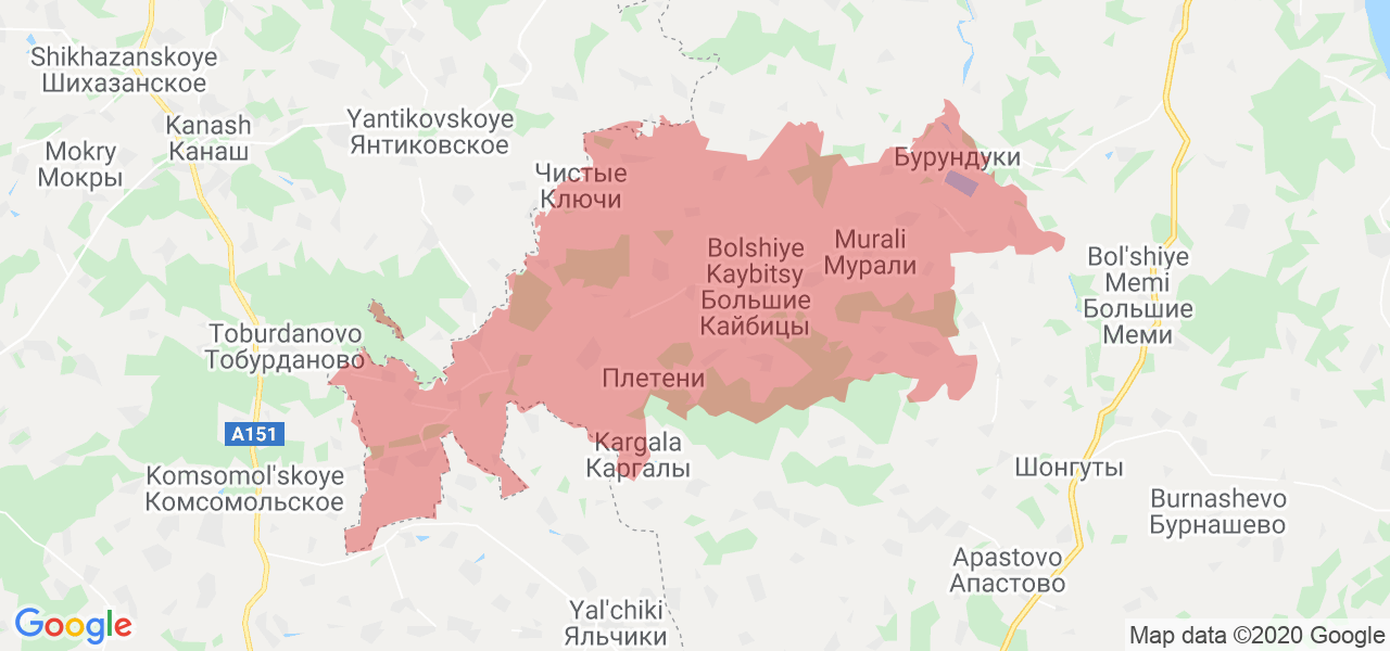Изображение Кайбицкого района Республики Татарстан на карте