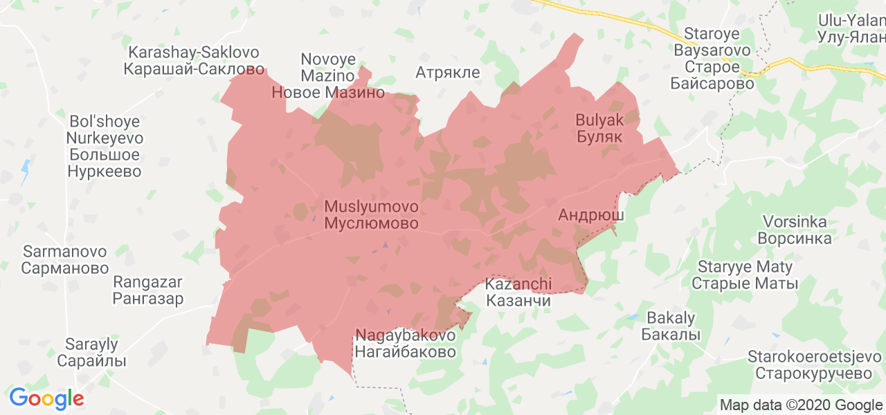 Изображение Муслюмовского района Республики Татарстан на карте