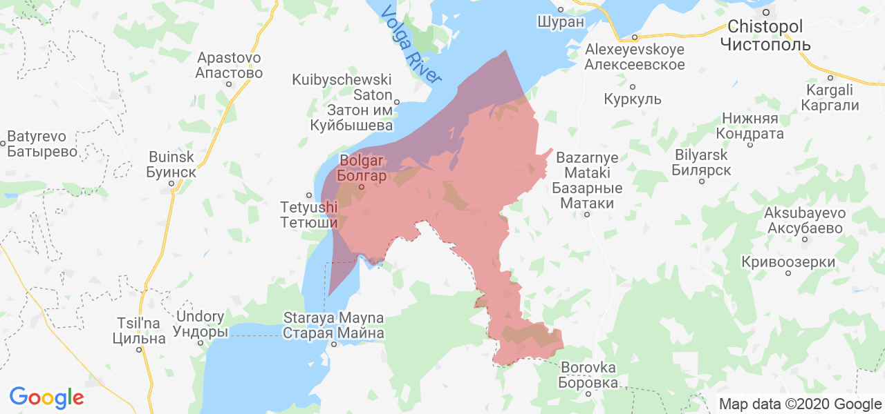 Изображение Спасского района Республики Татарстан на карте