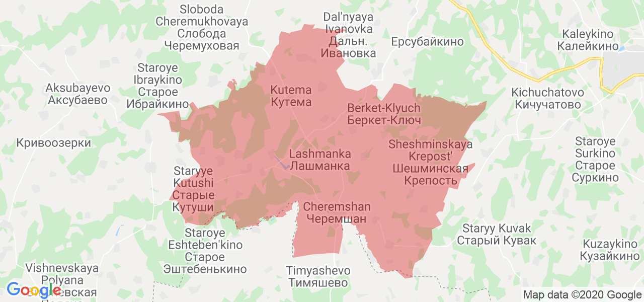 Изображение Черемшанского района Республики Татарстан на карте