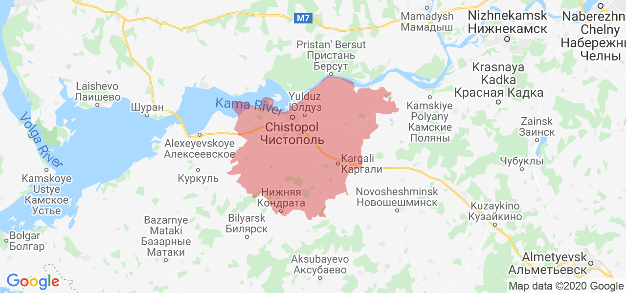 Изображение Чистопольского района Республики Татарстан на карте