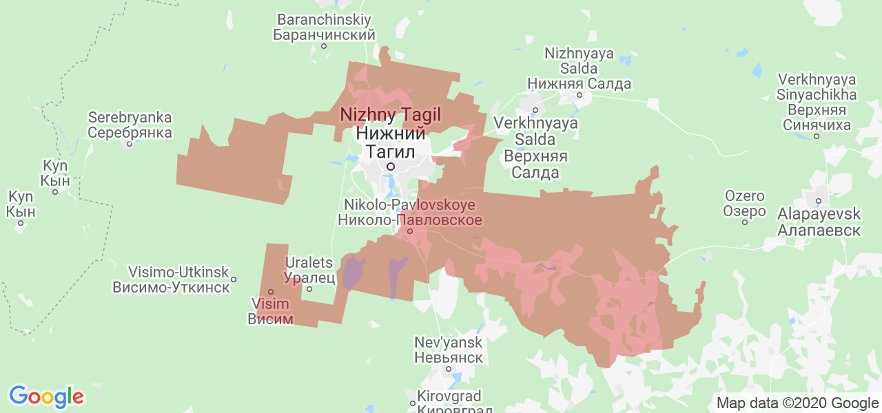 Изображение Пригородный район Свердловской области на карте