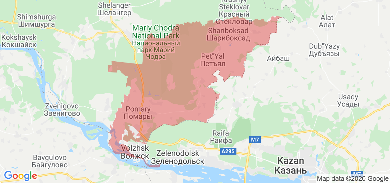 Изображение Волжского района Республики Марий Эл на карте