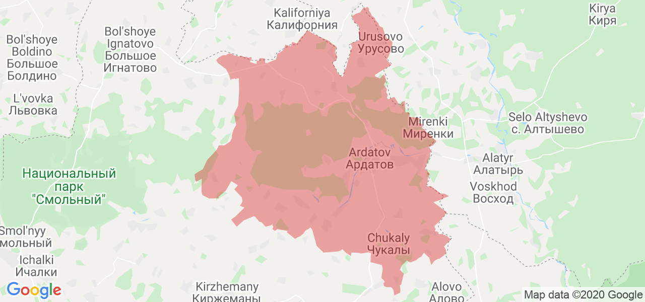 Карта ардатовского района