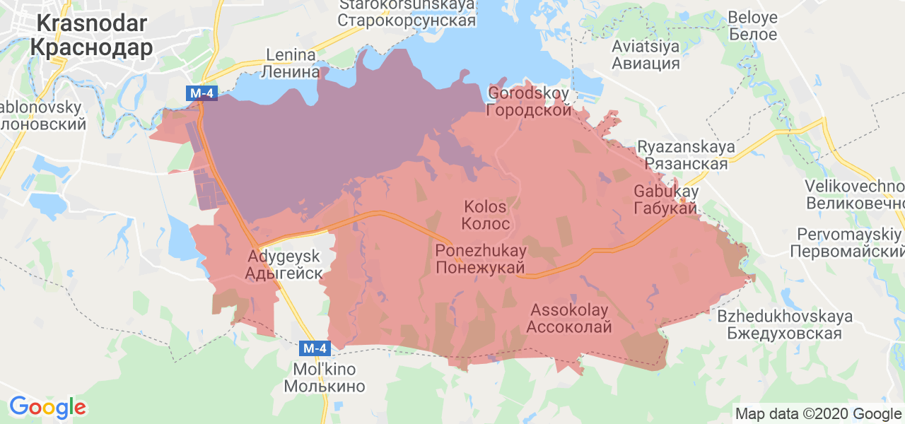 Изображение Теучежского района Республики Адыгея на карте