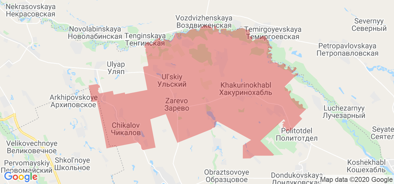 Изображение Шовгеновского района Республики Адыгея на карте