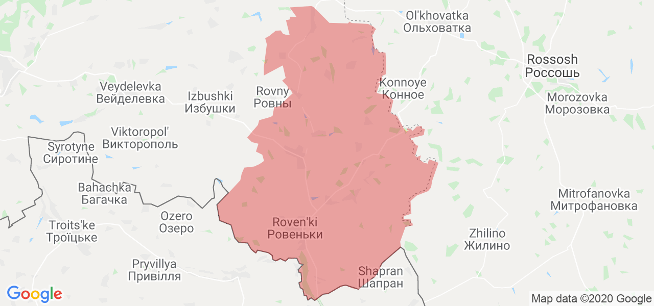 Изображение Ровеньского района Белгородской области на карте