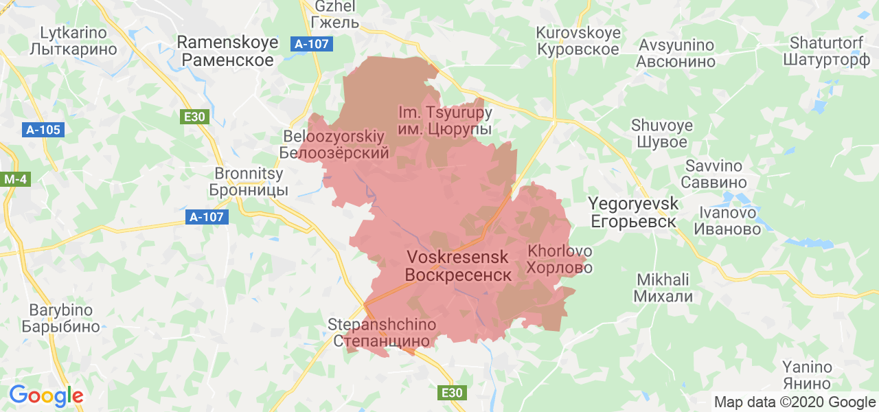 Карта воскресенска московской области с улицами и номерами