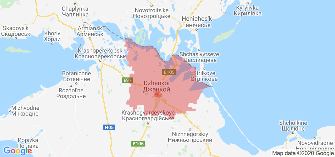 Изображение Джанкойского района Республики Крым на карте