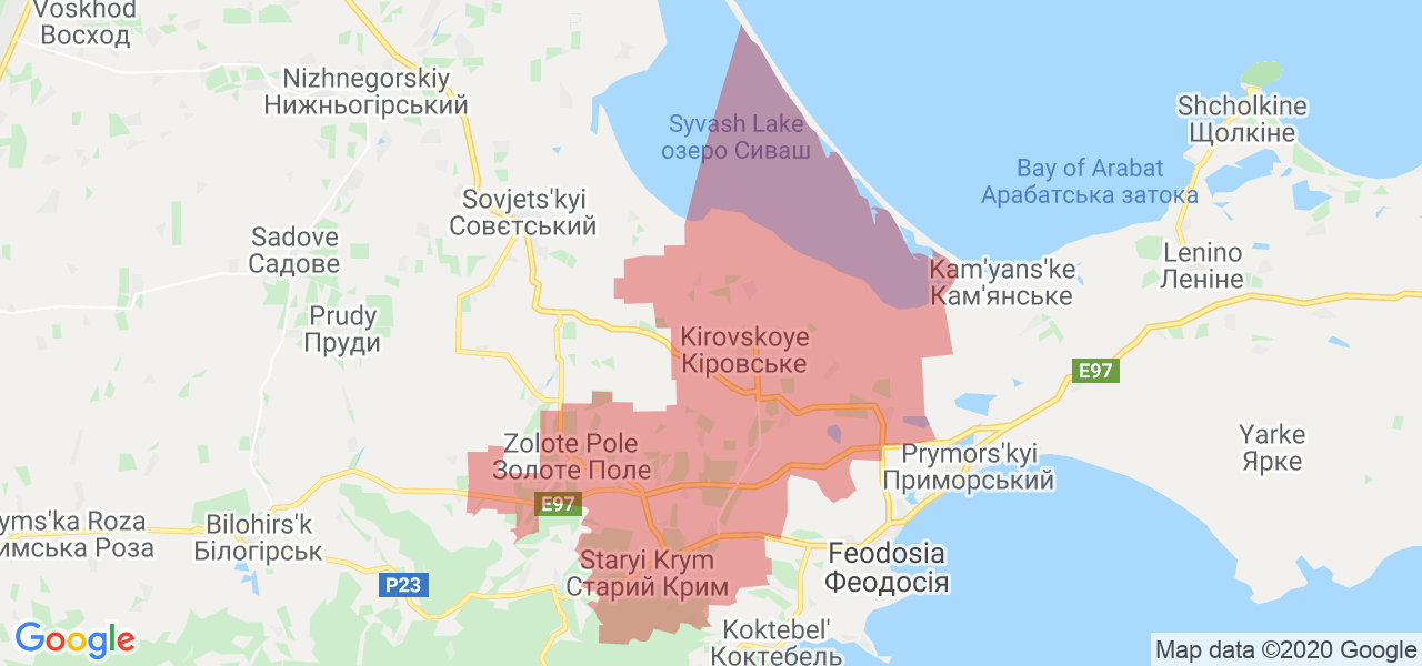 Изображение Кировского района Республики Крым на карте