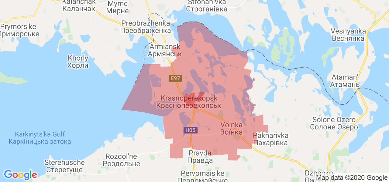 Изображение Красноперекопского района Республики Крым на карте