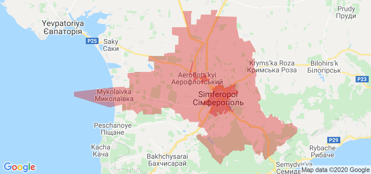 Изображение Симферопольского района Республики Крым на карте
