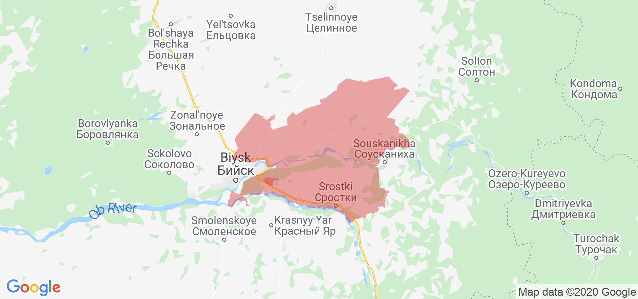 Изображение Бийского района Алтайского края на карте