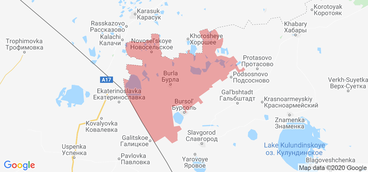 Изображение Бурлинского района Алтайского края на карте