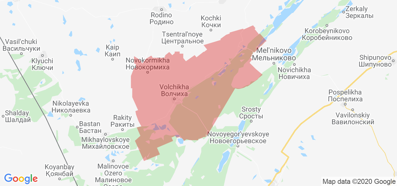 Изображение Волчихинского района Алтайского края на карте
