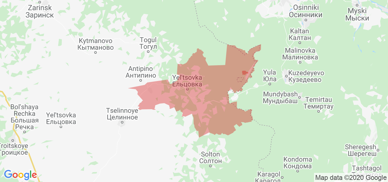 Изображение Ельцовского района Алтайского края на карте