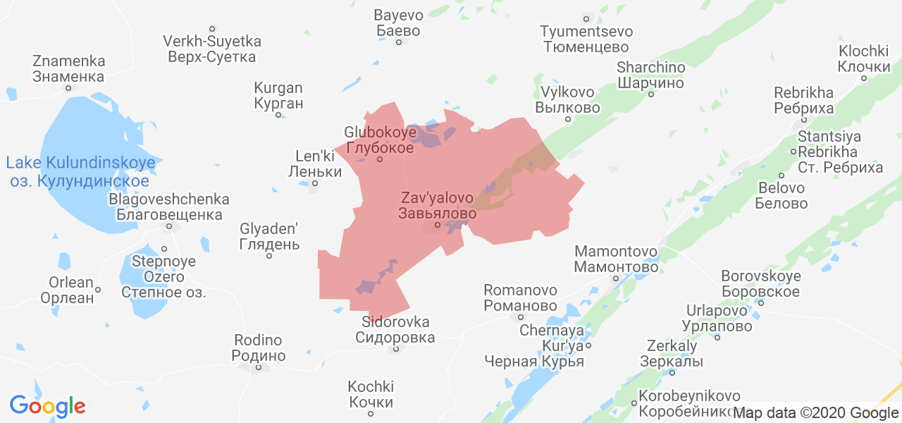 Изображение Завьяловского района Алтайского края на карте
