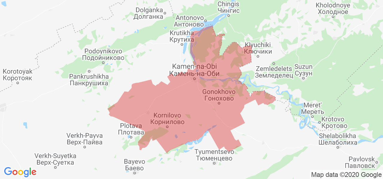 Изображение Каменского района Алтайского края на карте