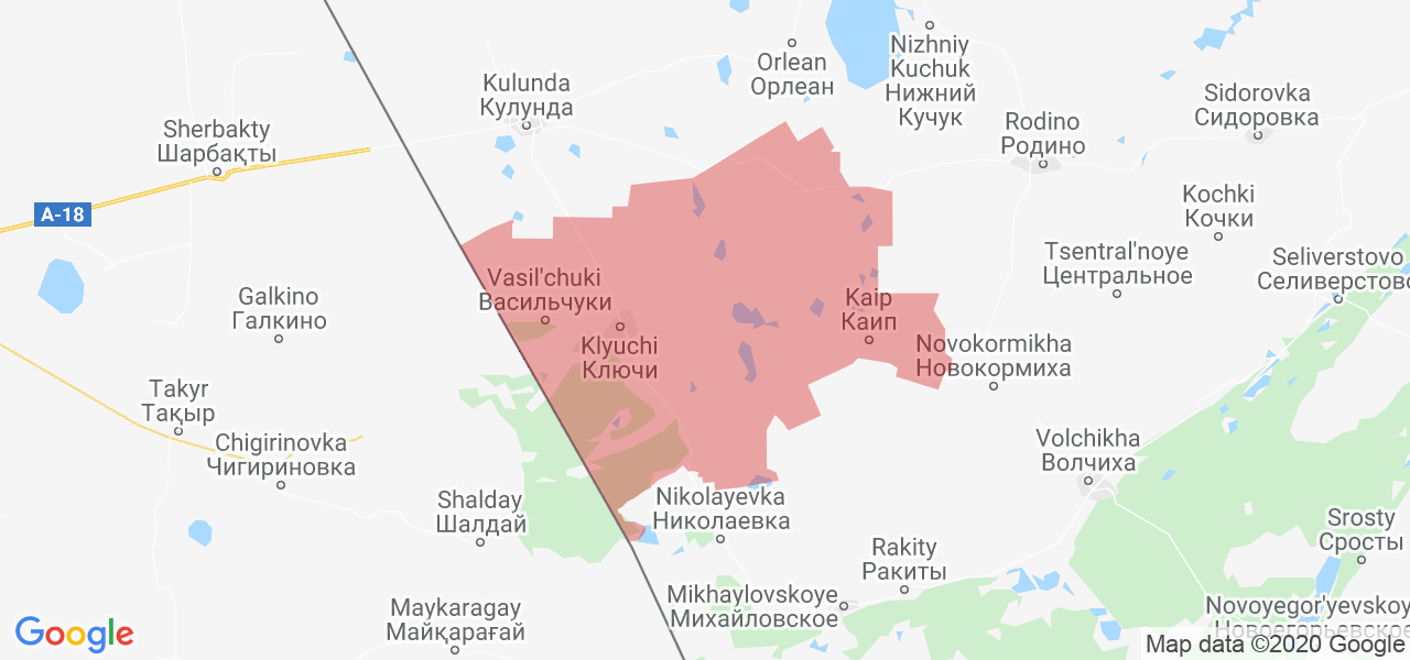 Изображение Ключевского района Алтайского края на карте