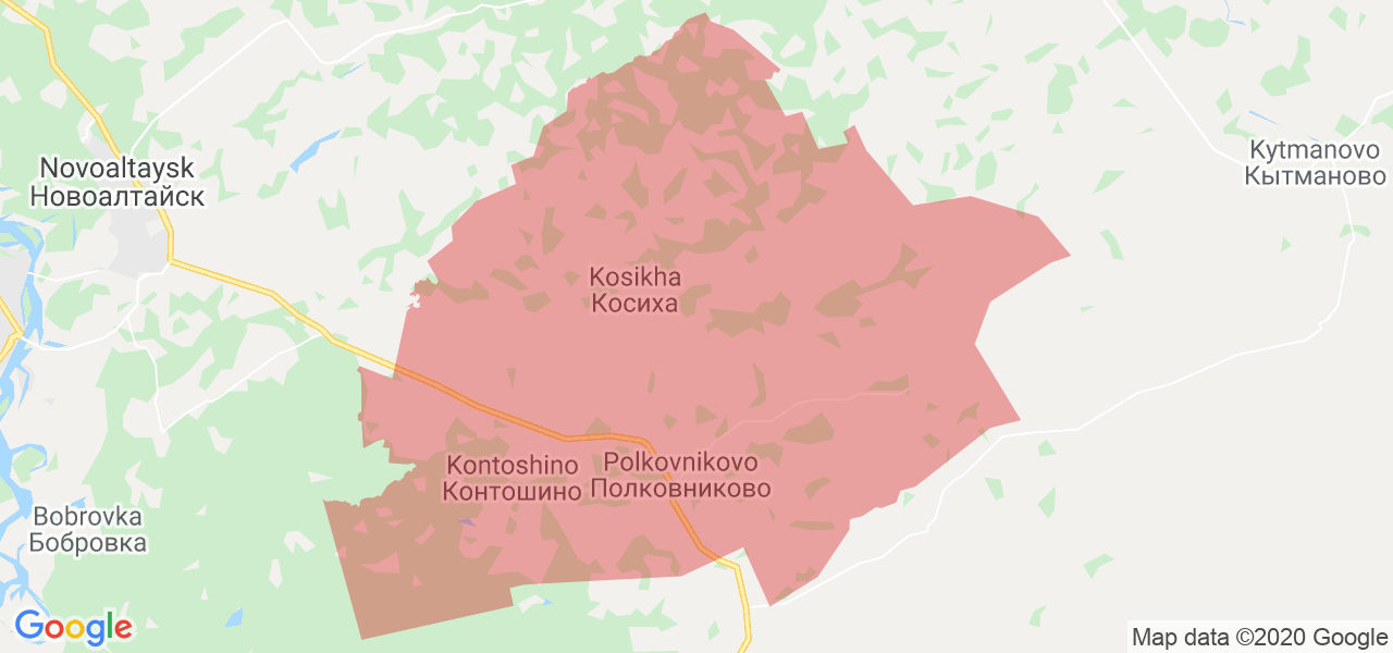 Изображение Косихинского района Алтайского края на карте