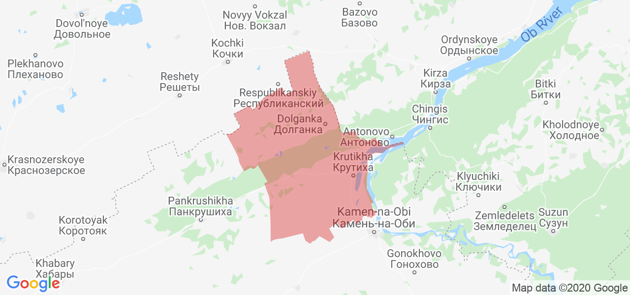 Изображение Крутихинского района Алтайского края на карте