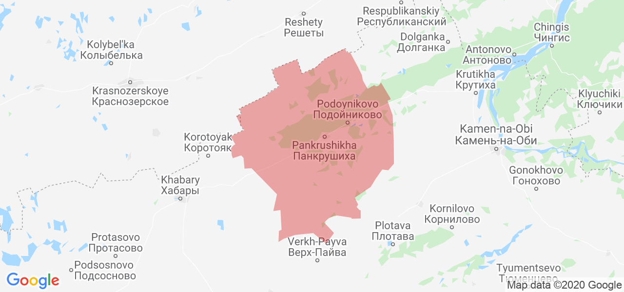 Изображение Панкрушихинского района Алтайского края на карте