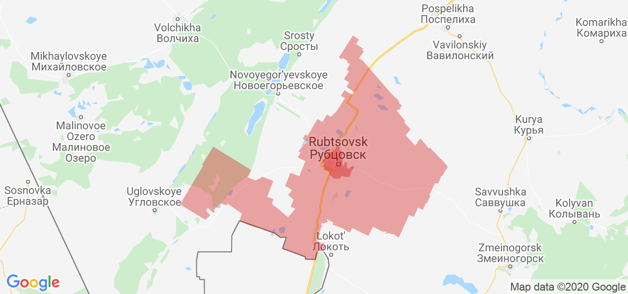 Изображение Рубцовского района Алтайского края на карте