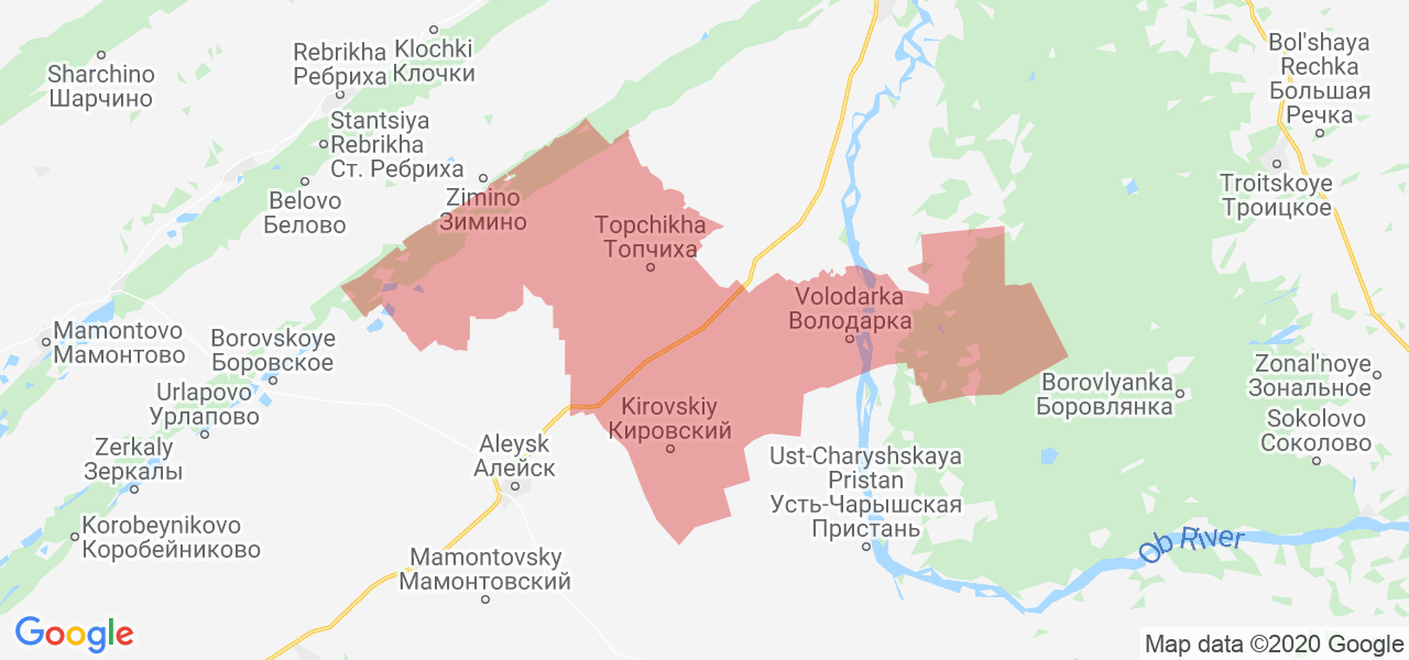 Изображение Топчихинского района Алтайского края на карте