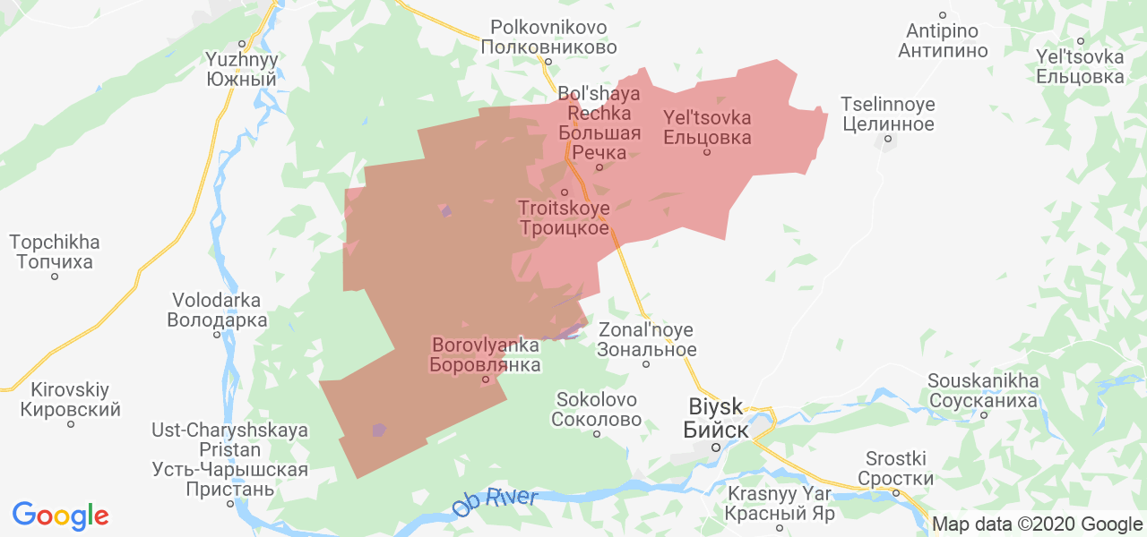 Изображение Троицкого района Алтайского края на карте