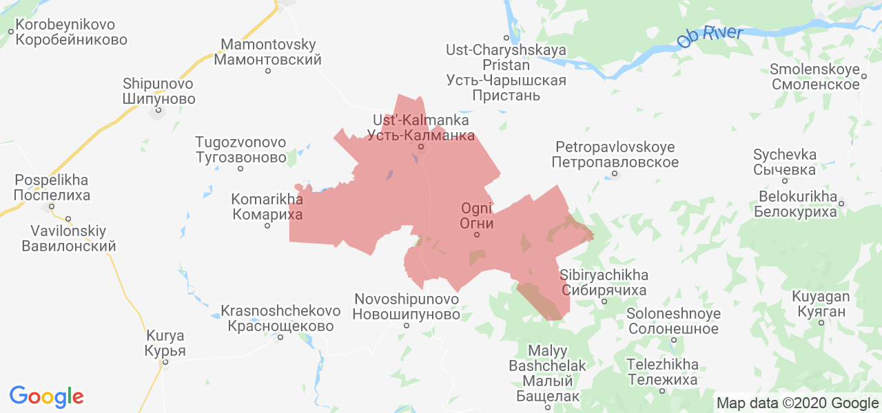 Изображение Усть-Калманского района Алтайского края на карте