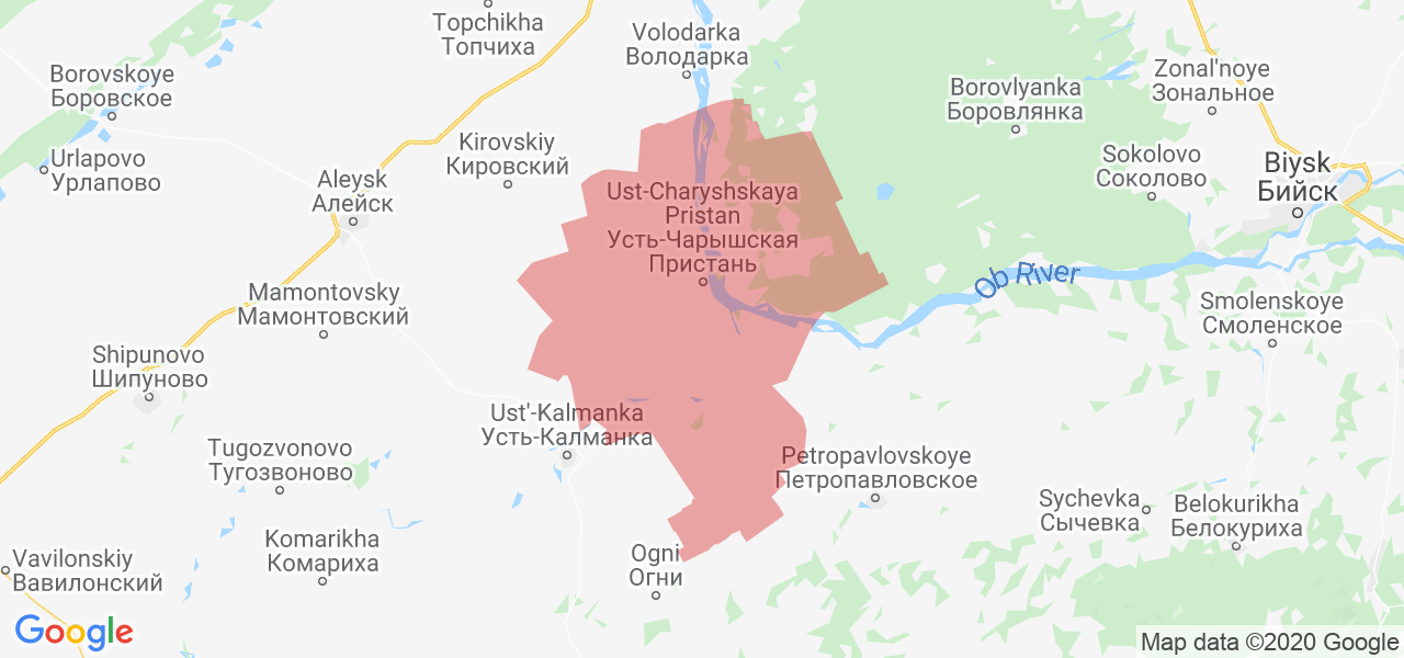 Изображение Усть-Пристанского района Алтайского края на карте