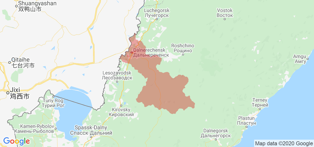 Изображение Дальнереченского района Приморского края на карте