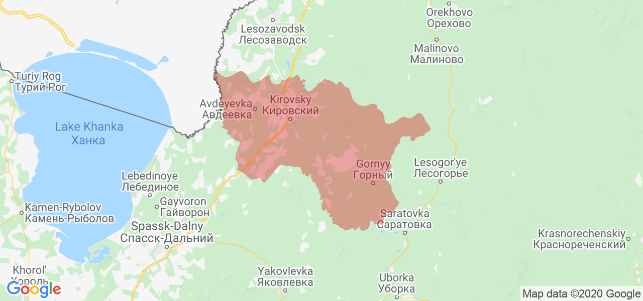 Изображение Кировского района Приморского края на карте