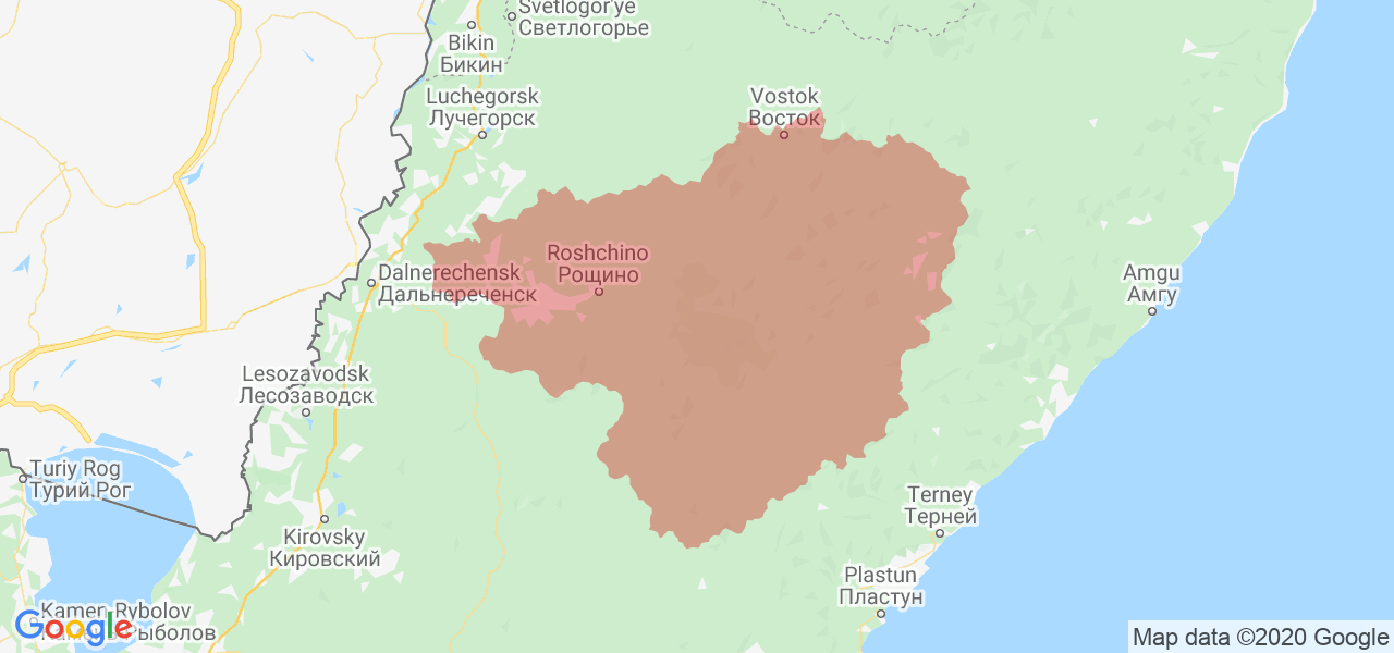Изображение Красноармейского района Приморского края на карте