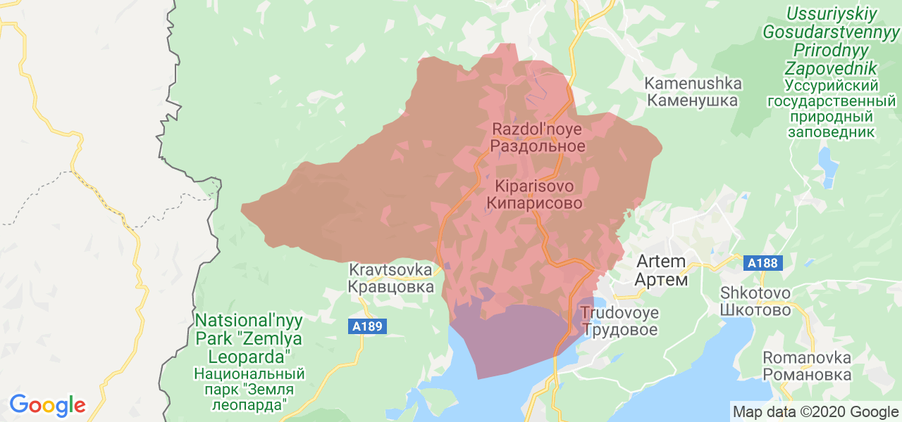 Изображение Надеждинского района Приморского края на карте
