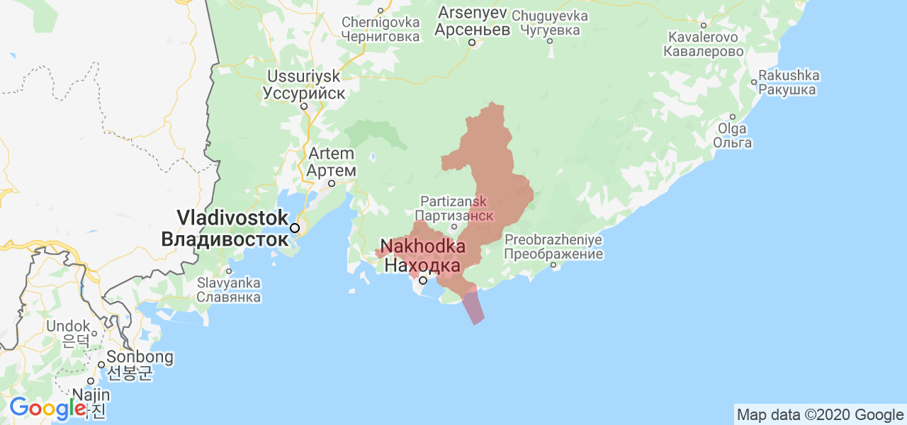 Изображение Партизанского района Приморского края на карте