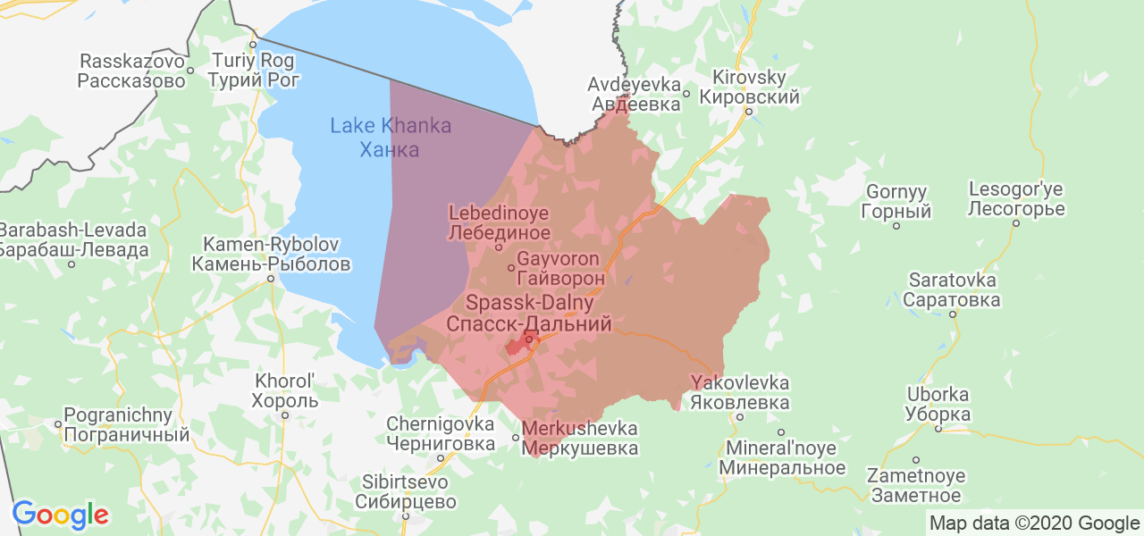 Изображение Спасского района Приморского края на карте