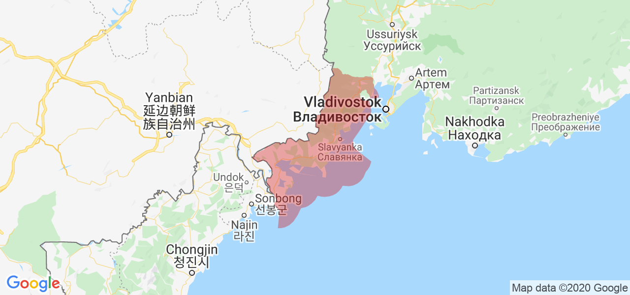 Изображение Хасанского района Приморского края на карте
