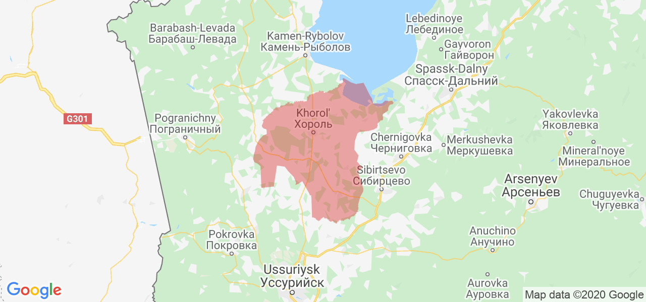 Изображение Хорольского района Приморского края на карте