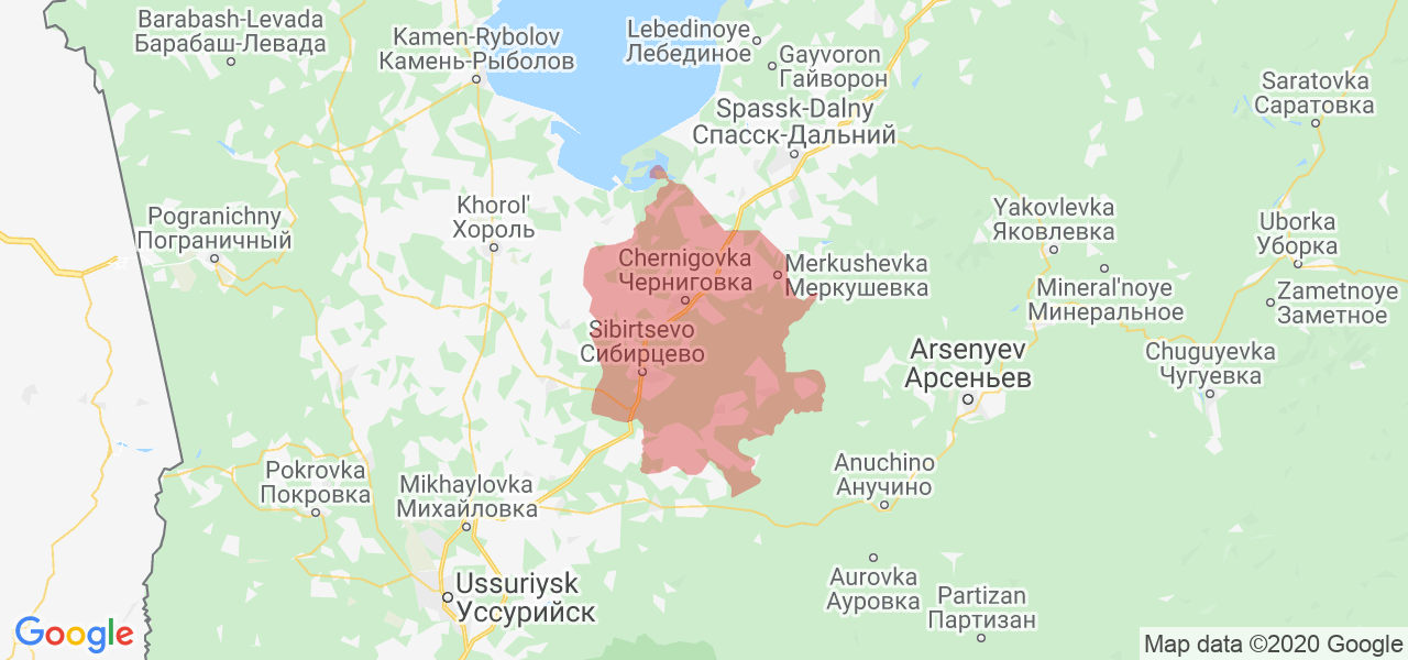 Изображение Черниговского района Приморского края на карте