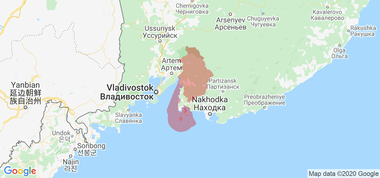 Изображение Шкотовского района Приморского края на карте