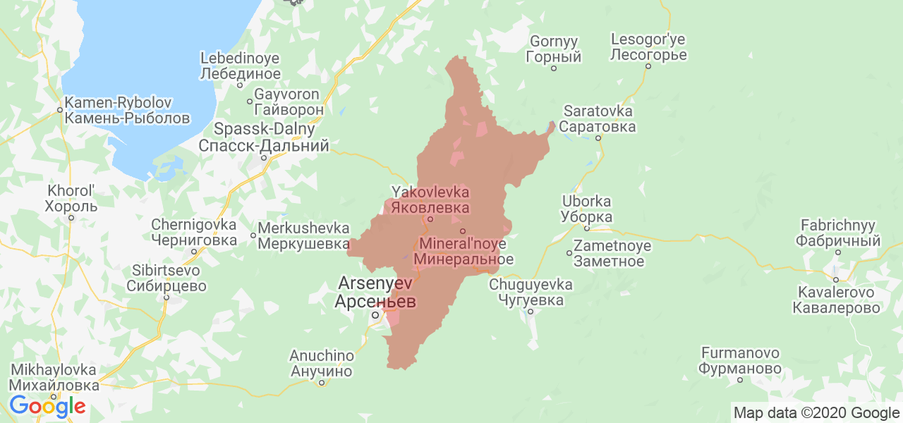 Изображение Яковлевского района Приморского края на карте