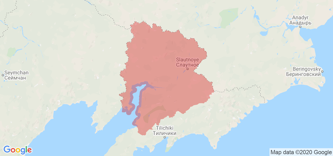 Изображение Пенжинского района Камчатского края на карте