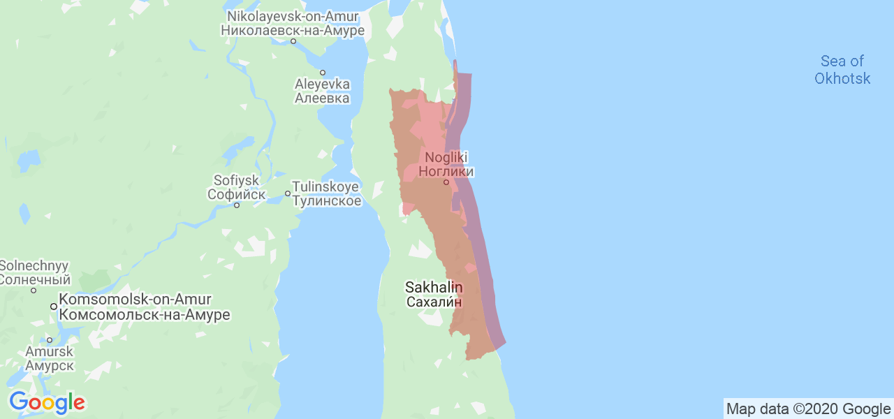 Изображение Ногликского района Сахалинской области на карте